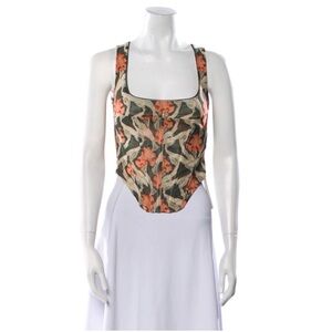 Miaou Orange Floral Corset Top